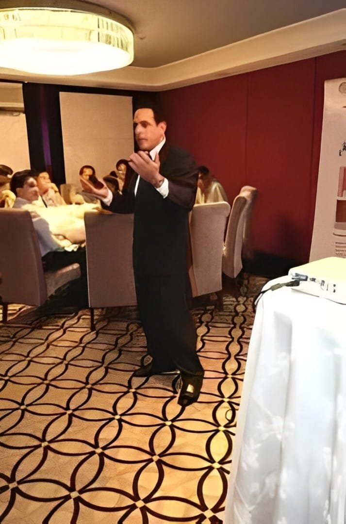 Delivering a scientific lecture to wound care physicians in Manila, Philippines