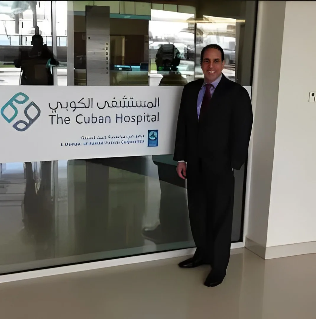 Delivering a wound management lecture at The Cuban Hospital in Qatar