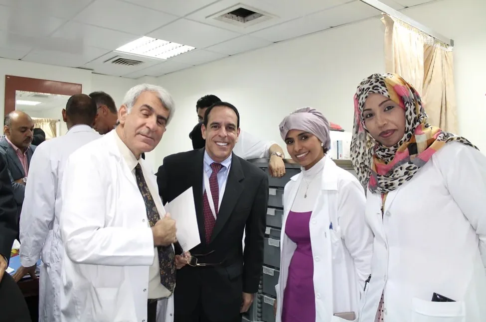 Visiting with colleagues at Al-Qassimi Hospital