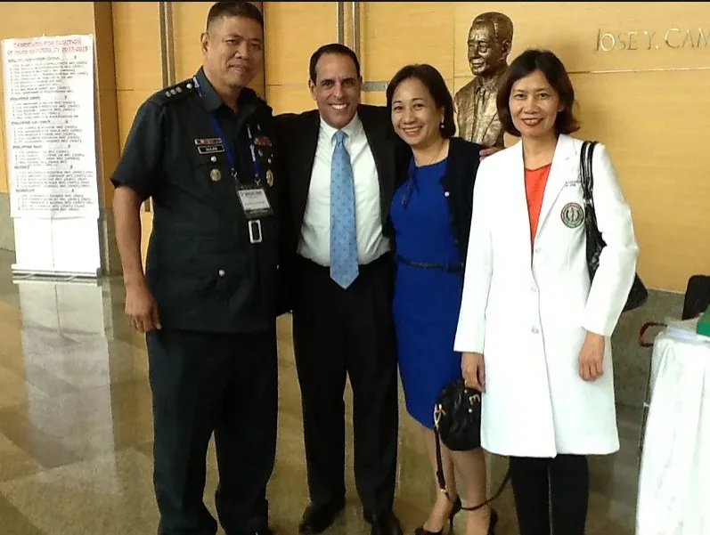 Visiting with colleagues at the Philipine Association of Military Surgeons Conference in Manila